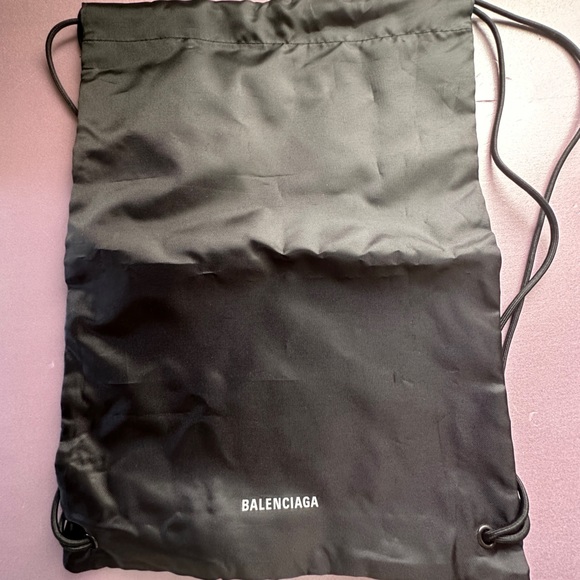 NWOT Authentic Balenciaga Logo Nylon Drawstring Back- Pack - Picture 4 of 7